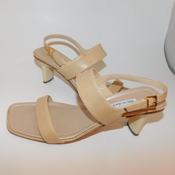 BRUNO MAGLI Snakeskin Slingback Sandals Sz 7.5 Made in Italy - Picture 2 of 8